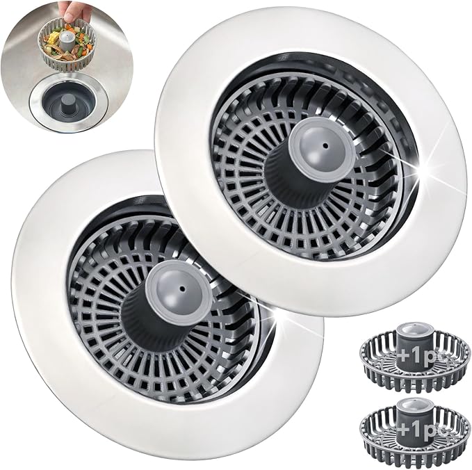 Kitchen Sink Stopper, 3 in 1 Pop Up Kitchen Sink Drain Strainer, by BLAZEAVIAN
