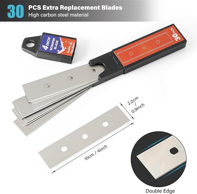 Gomake 4 Inch Razor Blade Scraper Tool Razor Scraper - Image 3