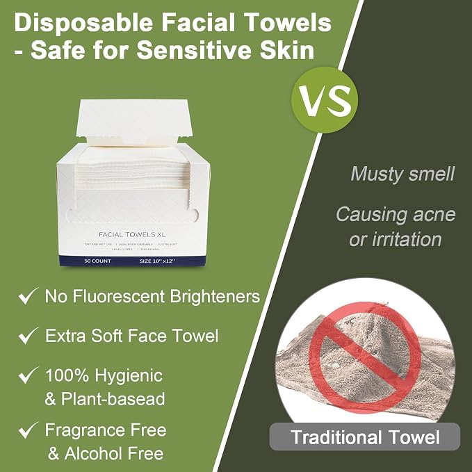 KODAMO Disposable Face Towels – 2 Pack – Ultra Soft & Thick Biodegradable - Image 4