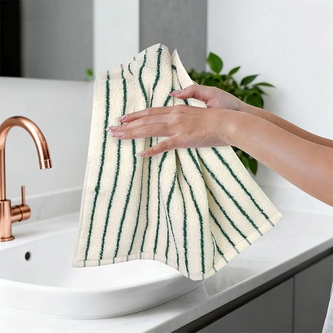 Jacquotha Striped Cotton Washcloths 12 Pack, 13” x 13” - Image 8