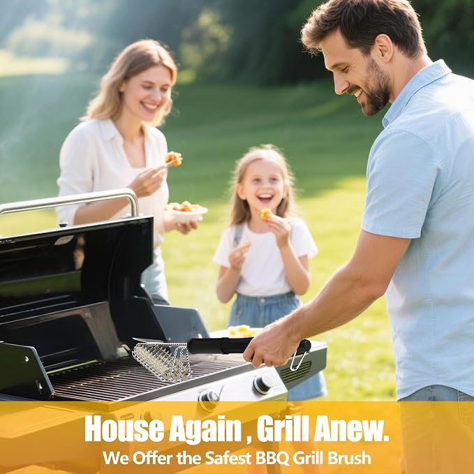 HOUSE AGAIN Grill Brush and Scraper Bristle Free, 304 Stainless Steel Brush - Image 5
