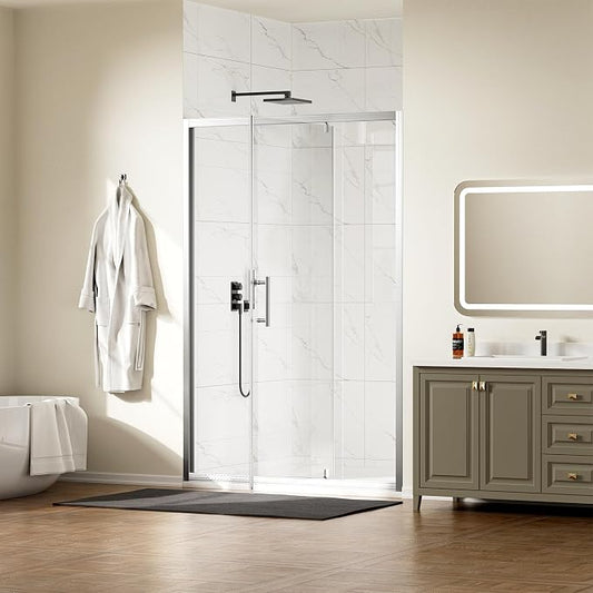 WinZo 47-48" W ×72" H Pivot Shower Door, 1/4" SGCC Clear Tempered Glass Shower - Image 2