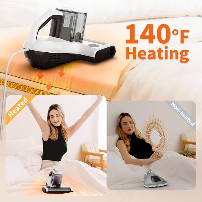 Dibea Handheld Mattress Vacuum, Upholstery Bed Vacuum Cleaner Machine, 18KPa - Image 4