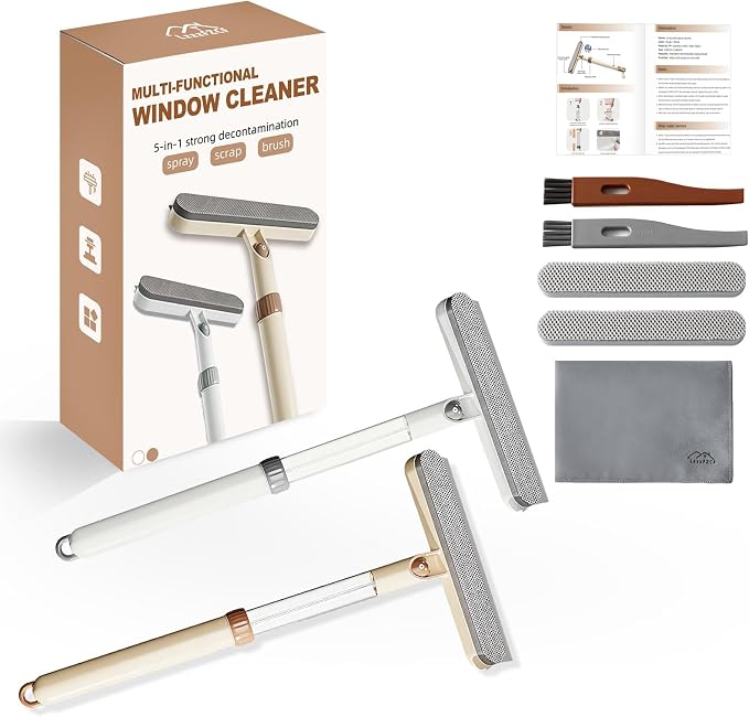 2 Pack 5-in-1 Extendable Window Squeegee - Image 7