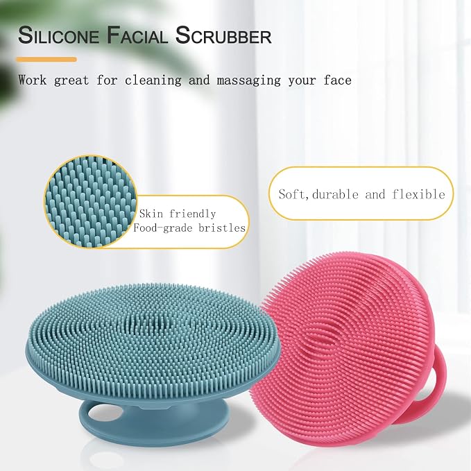 INNERNEED Silicone Face Scrubber, Exfoliating Brush Manual Handheld Facial - Image 7