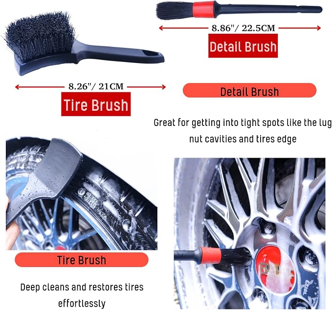 Professional 4 Pack Long Handle Wheel Brush Kit - Image 6