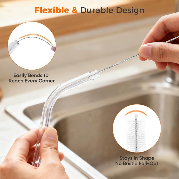 10-Packs Premium Straw Cleaner Brush in Mixed Sizes, 8IN Long Reusable - Image 5