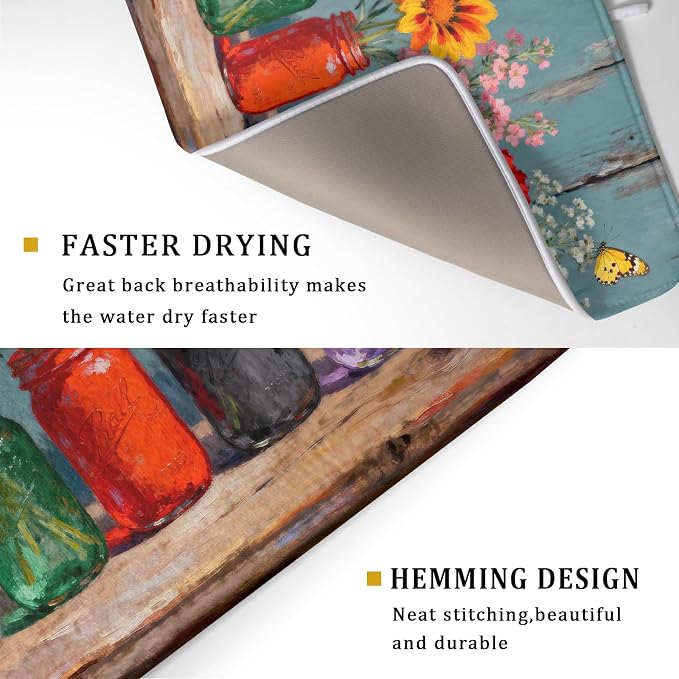 Spring Summer Floral Dish Drying Mat - Image 3