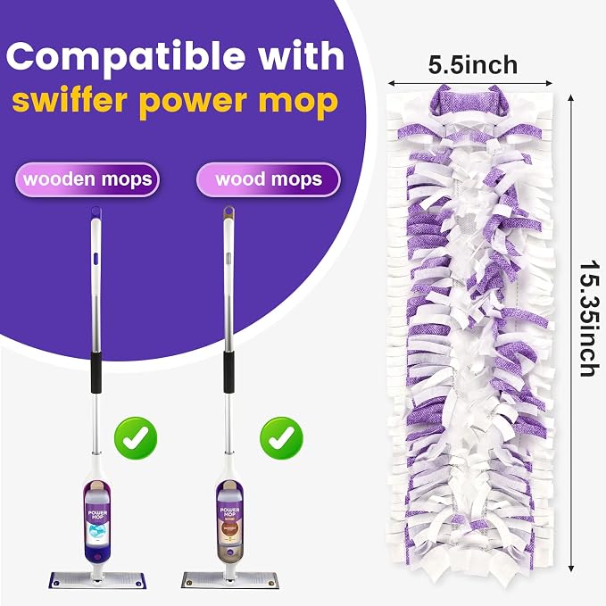 Power Mop Pads Compatible with PowerMop, Disposable Mopping Pad Refills - Image 2