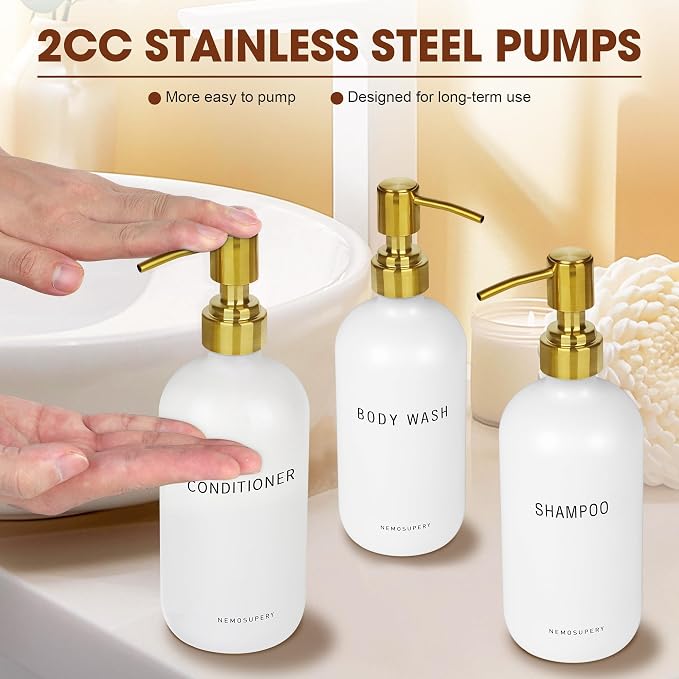Glass Shampoo and Conditioner Dispenser-Shampoo Dispenser - Image 6
