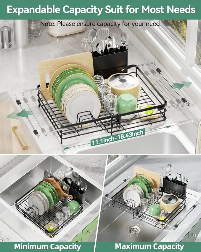 Expandable in Sink Dish Drying Rack - Image 3