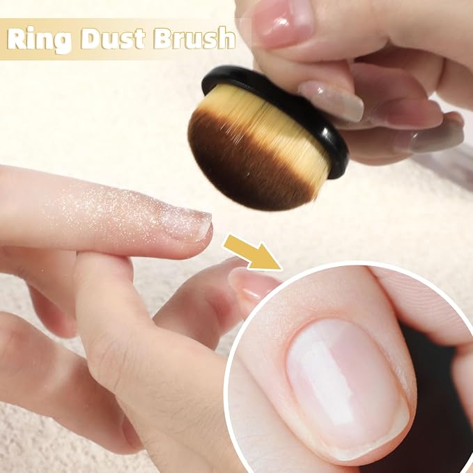 4Packs Nail Dust Cleaning Brush Ring, Soft Brushes - Image 5
