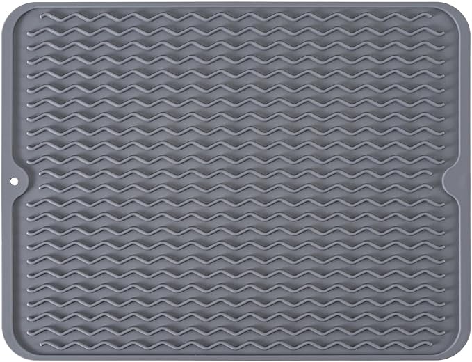 Silicone Dish Drying Mat, Non-Slip Easy Clean Sink Mat Large Heat-resistant by MODENGKONGJIAN