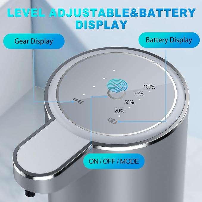Automatic Liquid Soap Dispenser, 380ml Wall Mount Touchless 4 Gear Adjustable - Image 2