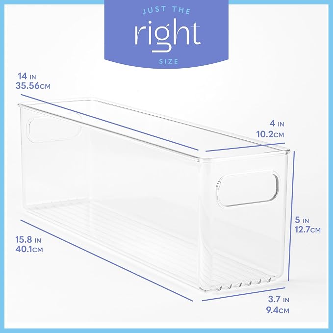 Plastic Food Storage 4 Pack Clear Container Bin - Image 3