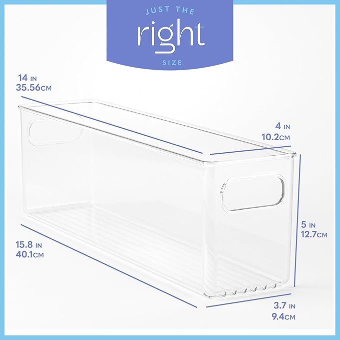 Plastic Food Storage 6 Pack Clear Container Bin - Image 3
