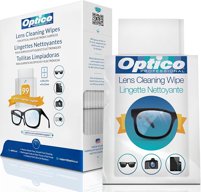 Pre-Moistened Cleaning Wipes by Optico