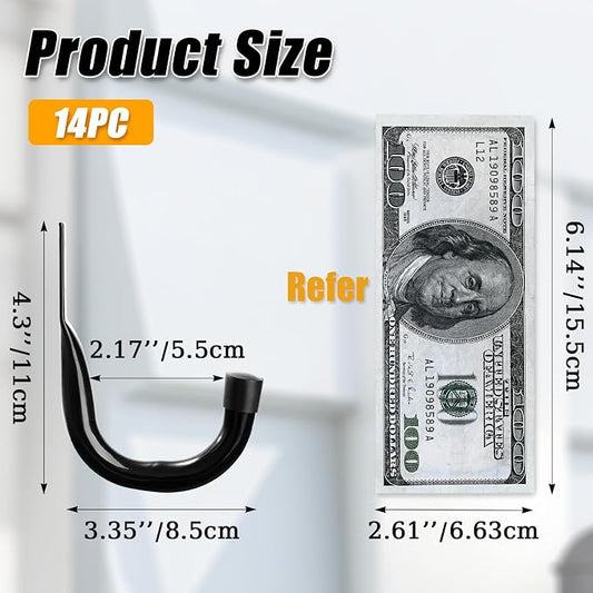 KURUI Large Metal Wall Hooks for Hanging Living Room/Bedroom/Garage, 40 LB - Image 2
