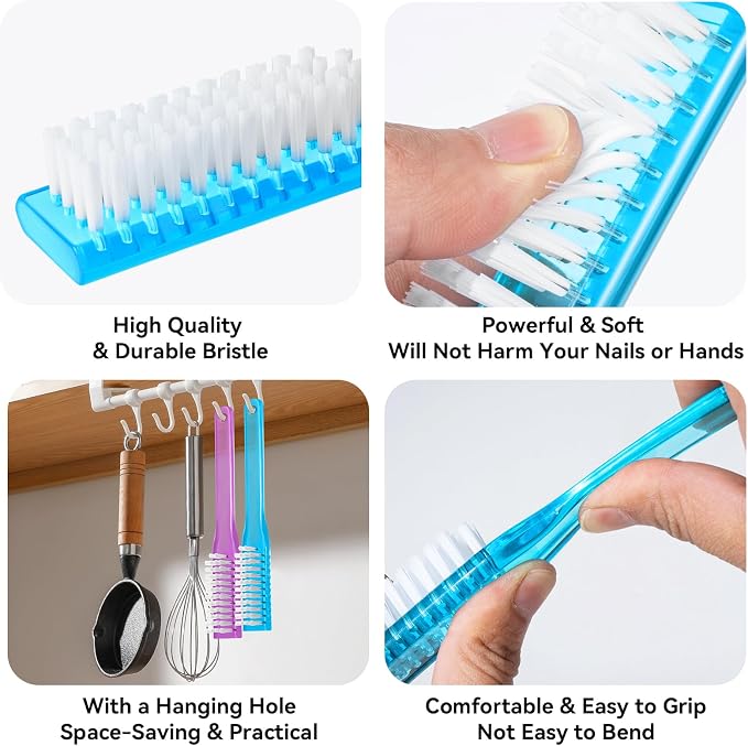 fingernail Brush with Handle Cleaning Supplies Kitchen Cleaning Brush Shoe - Image 3
