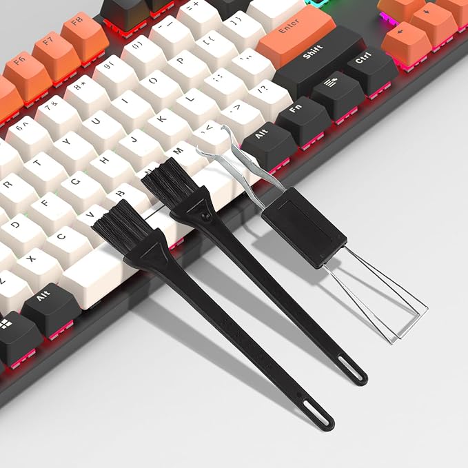 ZUFECY 3-Pc Keyboard Cleaning Tool Set: Keycap Puller & Dual Brushes - Image 5