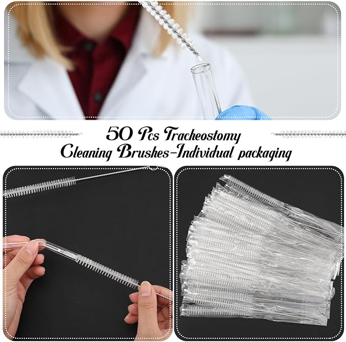 TrelaCo 50 Pcs Tracheostomy Cleaning Brushes Trach Brush Nylon Bristle - Image 5