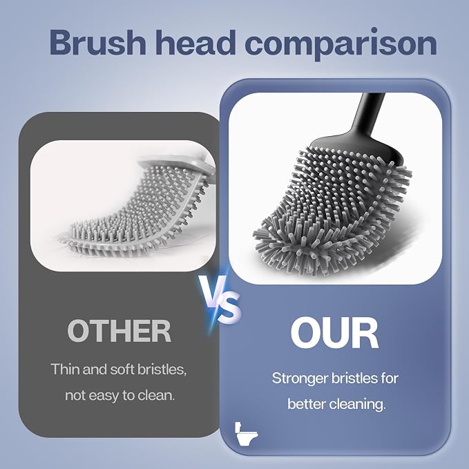 ASOBEAGE Deep Cleaner Toilet Brush: Silicone Toilet Brush - Image 3