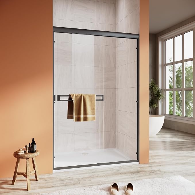 Shower Door 44-48 in. W x 72 in. H, UCALAFEE Semi-Frameless Double Sliding - Image 8