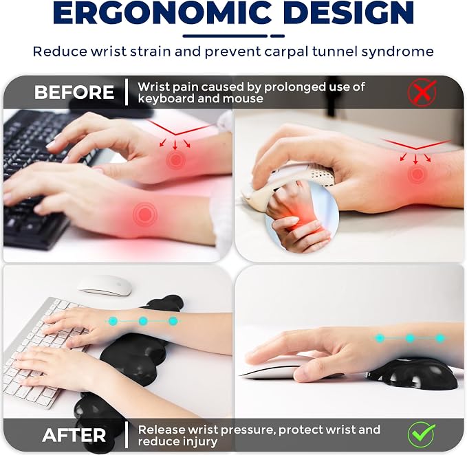 Gel Cloud Keyboard & Mouse Wrist Rest Set - Image 3