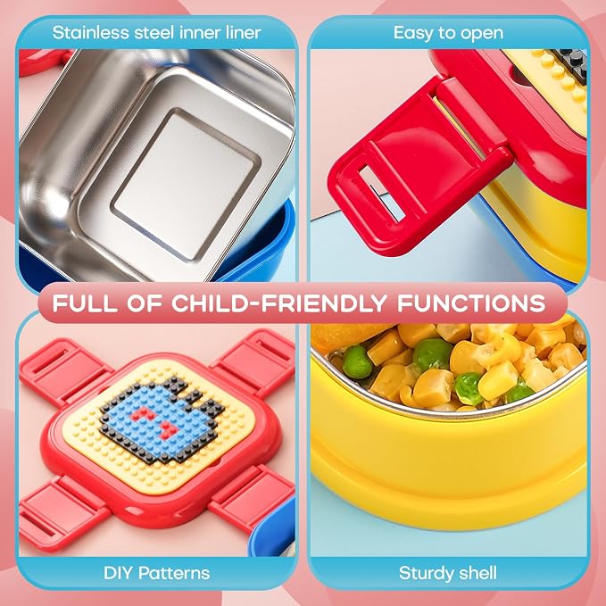 Lunch Box for Kids- Stainless Steel, Microwave Safe DIY Double Layer Leak-Proof - Image 6