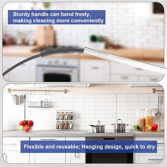 2pcs Silicone Straw Brushes, 6mm+8mm Reusable Hanging Straw Cleaner Brush Extra - Image 3