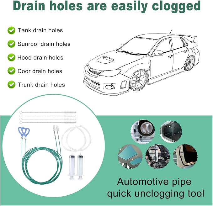 BOXOB 10 Pcs Car Sunroof Drain Cleaning Tool, 2 118in Flexible Long Pipe - Image 6