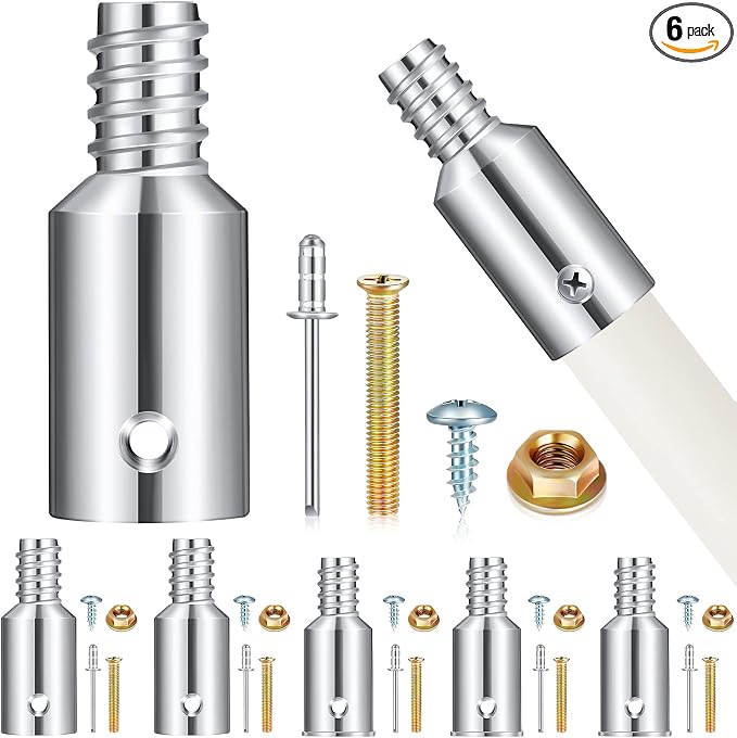 Zhengmy 6 Pcs Threaded Tip Replacement, Broom Handle Threaded End, Pole Handle by Zhengmy
