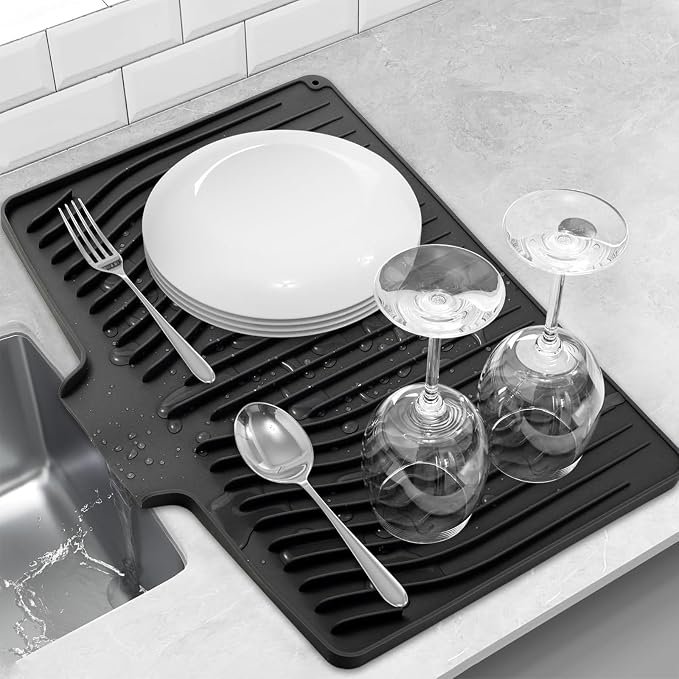 Silicone Dish Drying Mat for Kitchen Counter, Dish Drainer Mat, Non-Slip Drying by Unknown