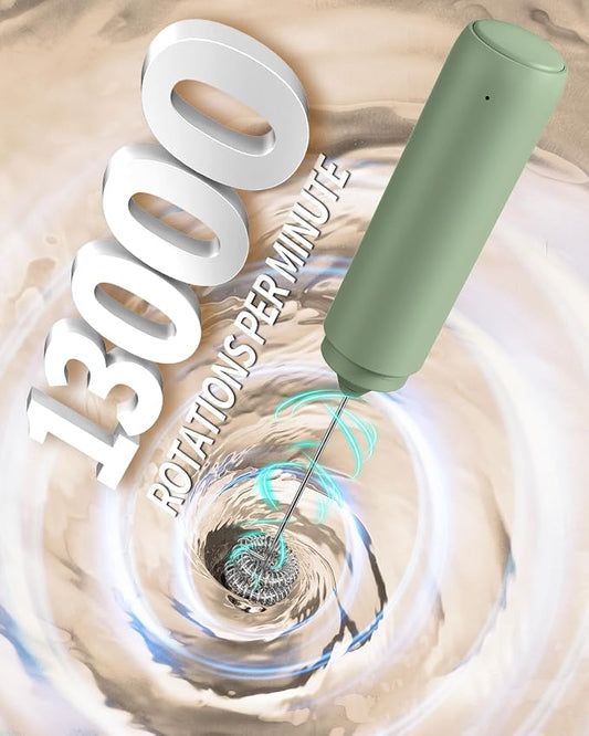 CIRCLE JOY Rechargeable Milk Frother Hanheld, Dual Ring Electric Coffee Frother - Image 2