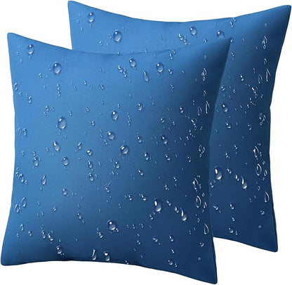 Phantoscope Pack of 2 Premium Dual Usage Outdoor Pillow Inserts, Waterproof Throw Pillows No Cover Needed, Colorful Decorative Couch Sham Cushion Stuffer Patio Couch Tent, Blue 20 x 20 Inches