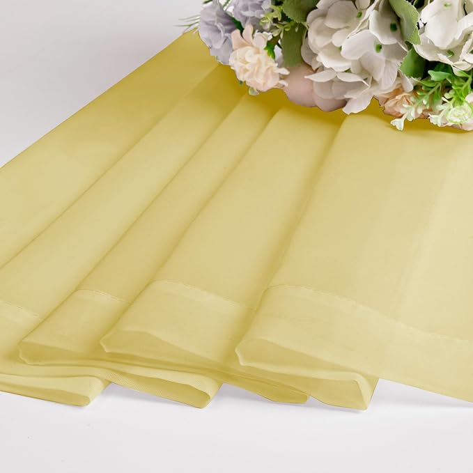 Chyhomenyc Yellow Sheer Curtains 72 Inch Length 2 Panels, Light Filtering Soft - Image 6