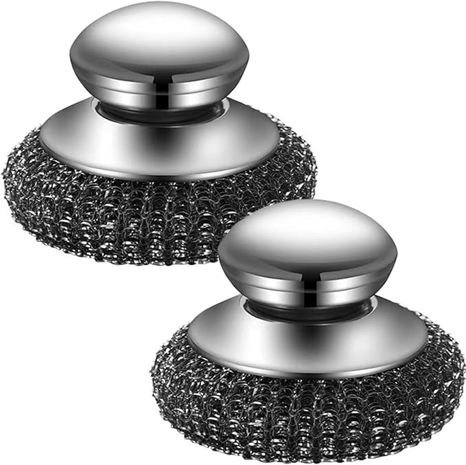 Onewly 2Pack Steel Wool Dish Scrubber, Stainless Steel Dish Brush by Onewly