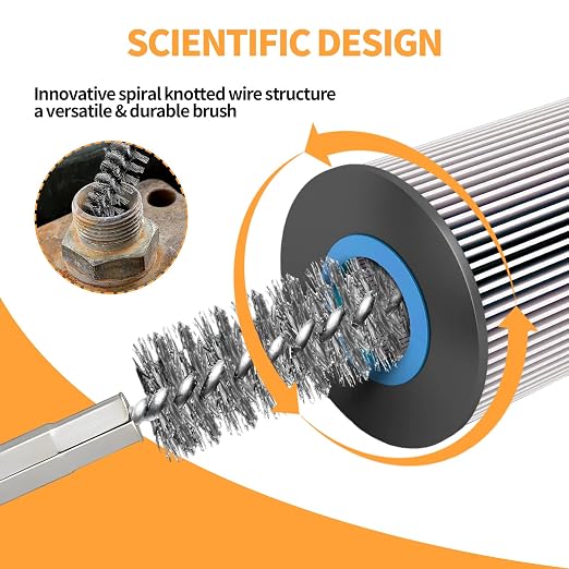 Bore Brush for Drill – 6pcs Stainless Steel Wire Tube Brush in Different Sizes - Image 4