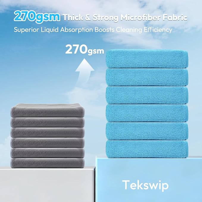 270GSM Thick Microfiber Cleaning Cloth 12"X12" - Image 2