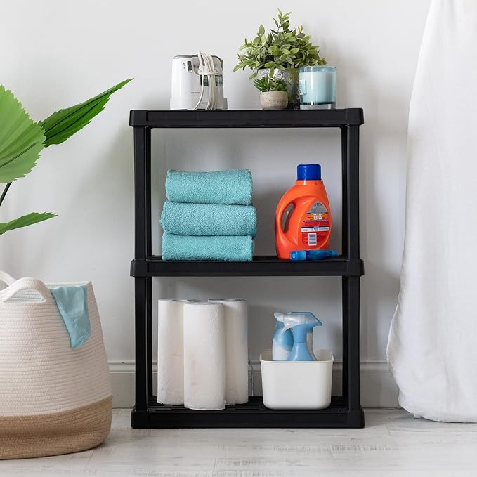 IRIS USA 3-Shelf Light Duty Plastic Storage Shelves, 150lb Capacity, Medium - Image 10