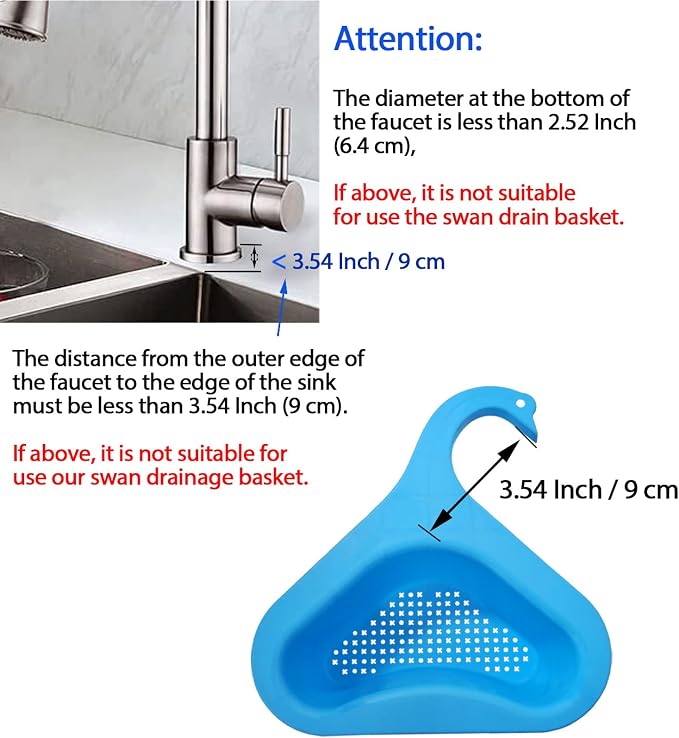Kitchen sink drain basket swan drain rack, swan drain basket - Image 3