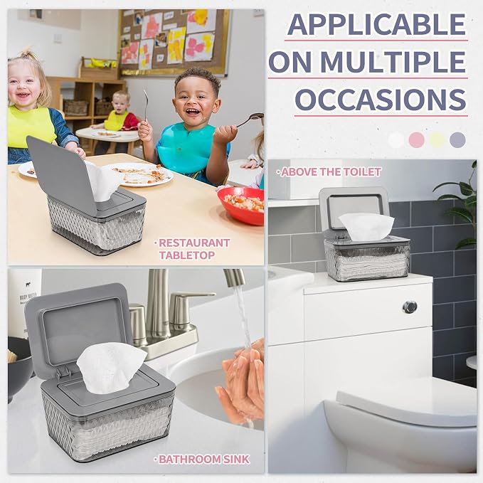 Wipes Dispenser, One-Handed Operation Wipe Holder - Image 6