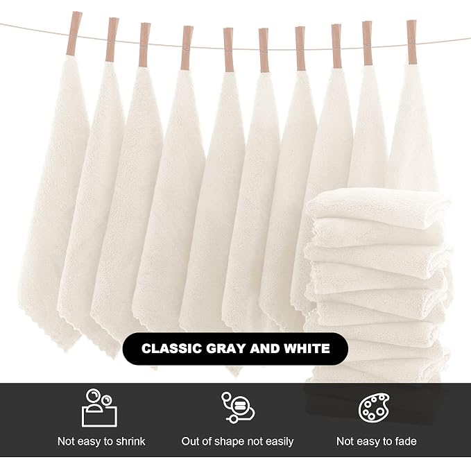 MOONQUEEN Microfiber Facial Cloths Fast Drying Washcloth 12 Pack - Image 3