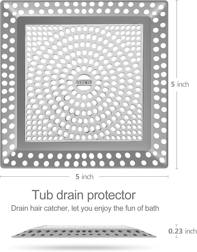 LEKEYE Shower Drain Hair Catcher | Drain Strainer | Shower Drain Cover - Image 3