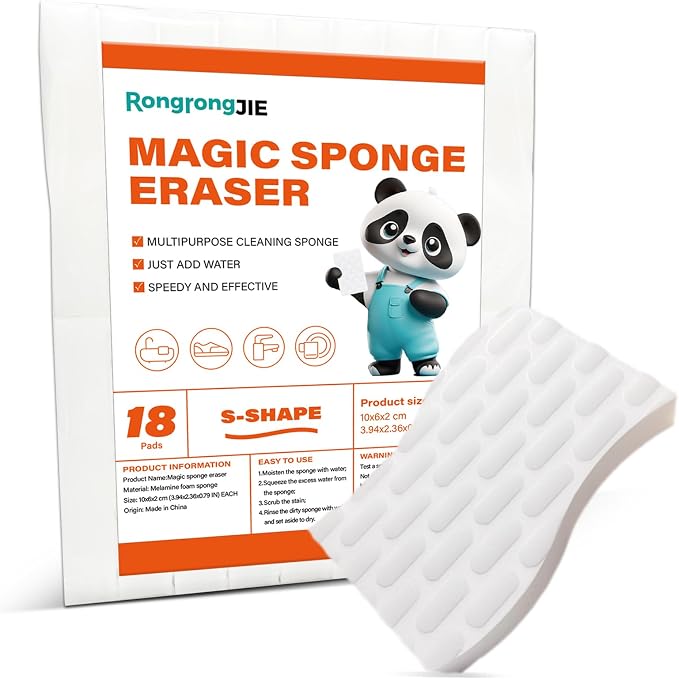 Magic Sponge Eraser, S-Shaped Melamine Sponges, Extra Long Lasting Cleaning Pads by RongrongJIE