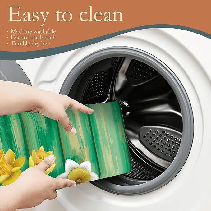 Yellow Daffodils Flowers Dish Drying Rack Mats Decor, Dish Pad Drying Mat - Image 5