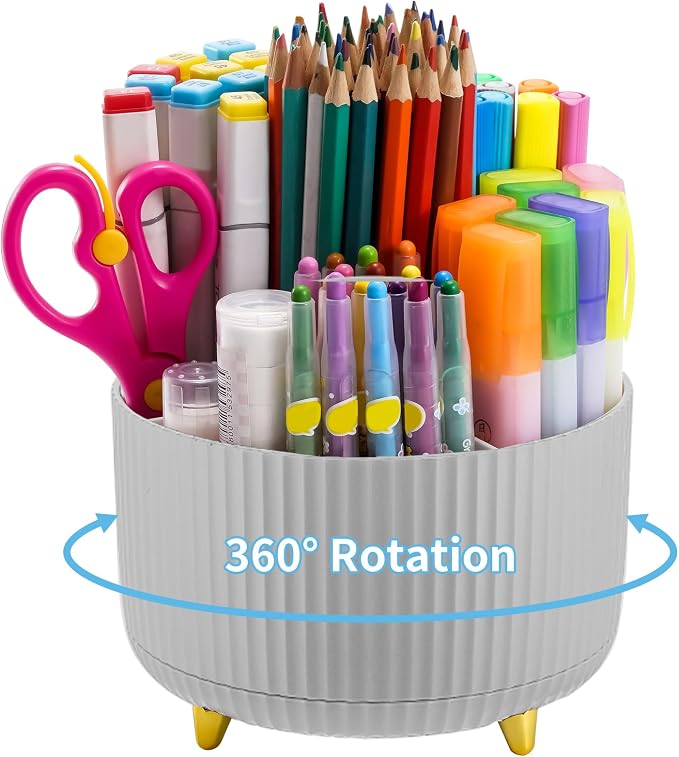 Marbrasse Desk Organizer, 360-Degree Rotating Pen Holder, Desk Organizers and by Marbrasse