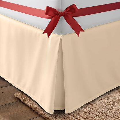Utopia Bedding Queen Bed Skirt - Soft Quadruple Pleated Ruffle - Easy Fit with 16 Inch Tailored Drop - Hotel Quality, Shrinkage and Fade Resistant (Queen, Beige)