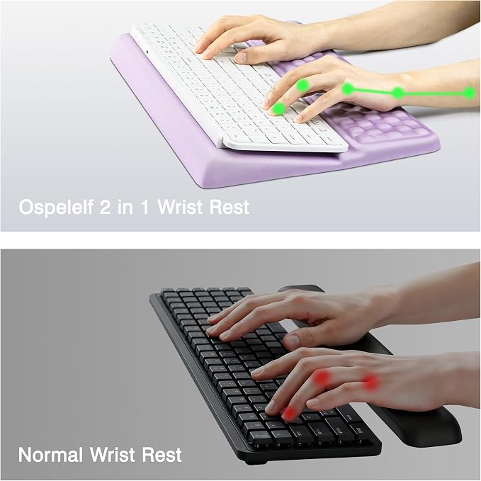 Ospelelf Keyboard Wrist Rest Pad, Comfy Ergonomic Keyboard Stand Riser Holder - Image 7