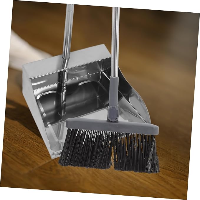 Heavy Duty Long Handled Dust Pan Ergonomic Stand Up Trash Dustpan - Image 6